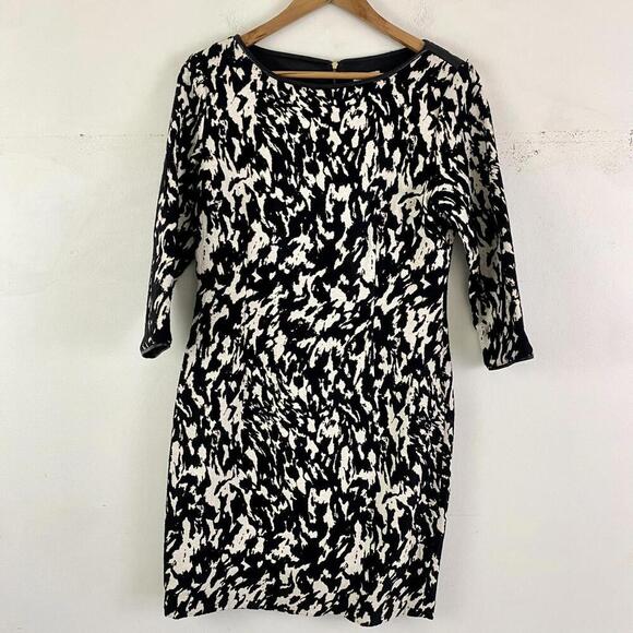 REISS black white metallic abstract animal print dress - Picture 2 of 7